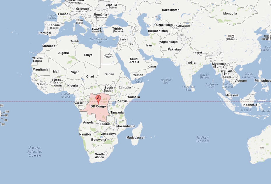 carte du Democratic republique Congo monde